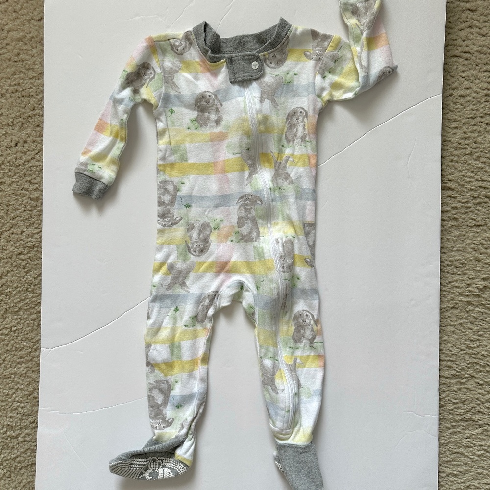 Burt's Bees Bunny Pajamas Pastel Plaid Size 6-9M